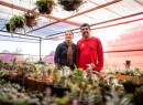 Simone and Jonas in their greenhouse