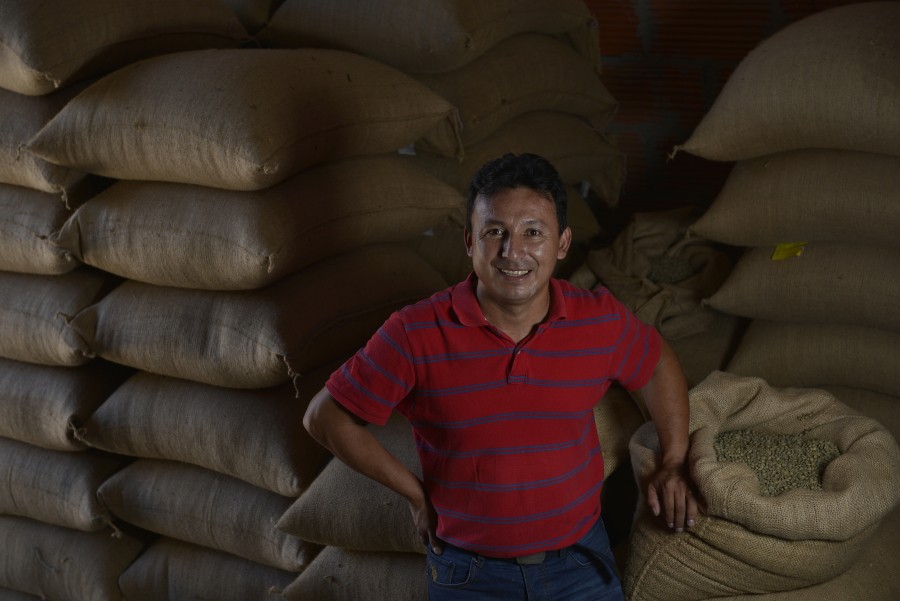 Vinicio Martinez, President of Fapecafes, at the processing plant in Catamayo