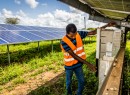 Carrying out a routine inspection of the ground-level solar installation at Central University